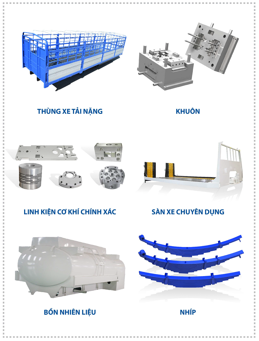 Một số sản phẩm linh kiện phụ tùng và cơ khí xuất khẩu của THACO